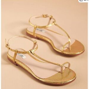Bibilou Gold Snake Leather Sandals